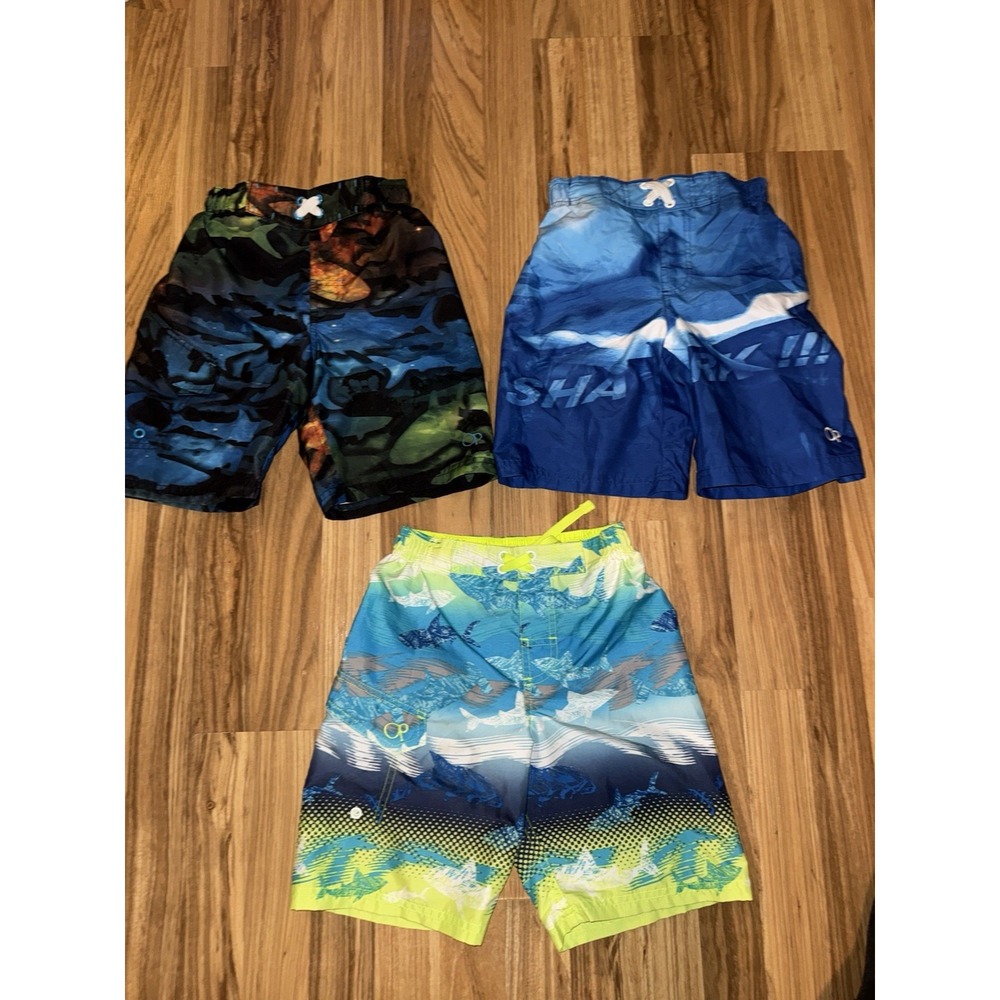 OP Boys Swim Trunks Y2K Sz 6/7 6‎ 7 Lot EUC Board Shorts